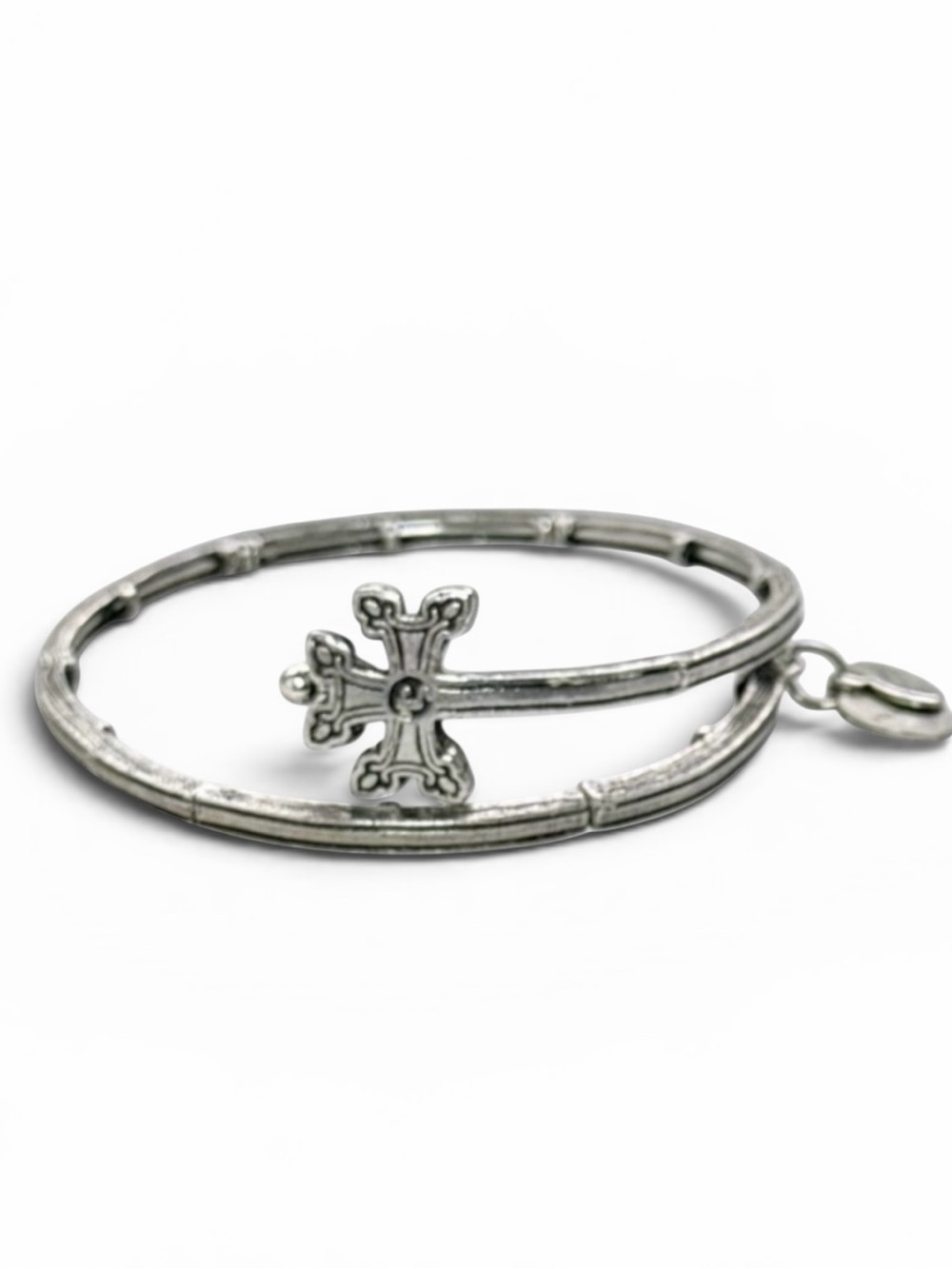 NEW Alex and Ani Rafaelian Silver Cross Wrap Bracelet